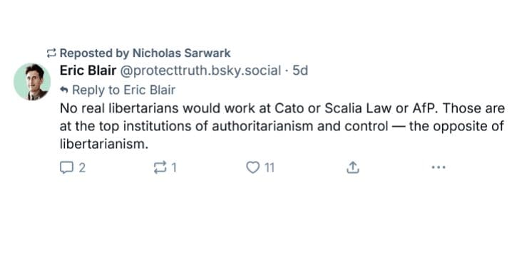 Nicholas Sarwark attacks the Cato Institute