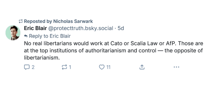Nicholas Sarwark attacks the Cato Institute