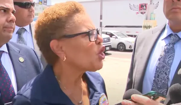 Karen Bass Flips A Lid After Border Patrol Arrests Illegal Outside Gavin Newsom Event by Daily Caller News Foundation